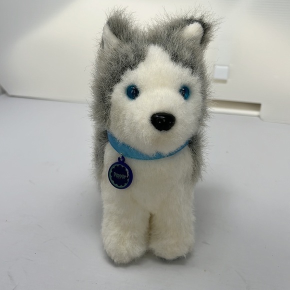 American Girl Dog Pet Pepper Siberian Husky Plush 7” Puppy Blue Eyes Plush - Picture 2 of 10